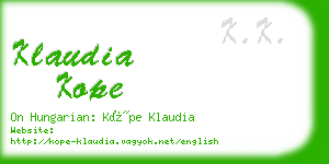 klaudia kope business card